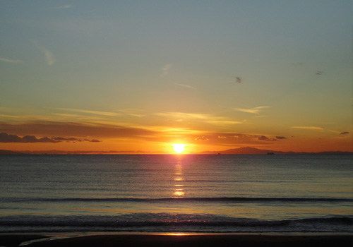 岩井海岸と夕日