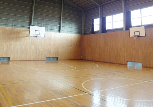 山梨県河口湖月山荘の私有体育館