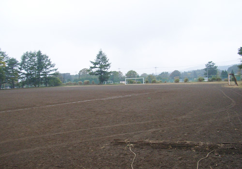 山梨県山中湖　花月荘の私有グラウンド