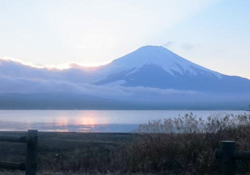 山中湖と富士山