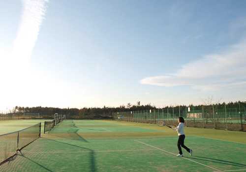 愛知県伊良湖 休暇村 伊良湖の私有テニスコート