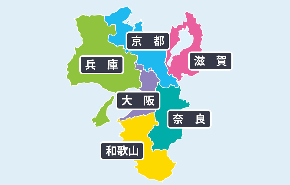 近畿地方の地図