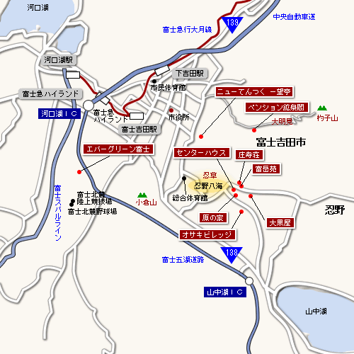 山梨県 富士吉田市 / 河口湖町 / 山中湖村 / 忍野村 / ゼンリン